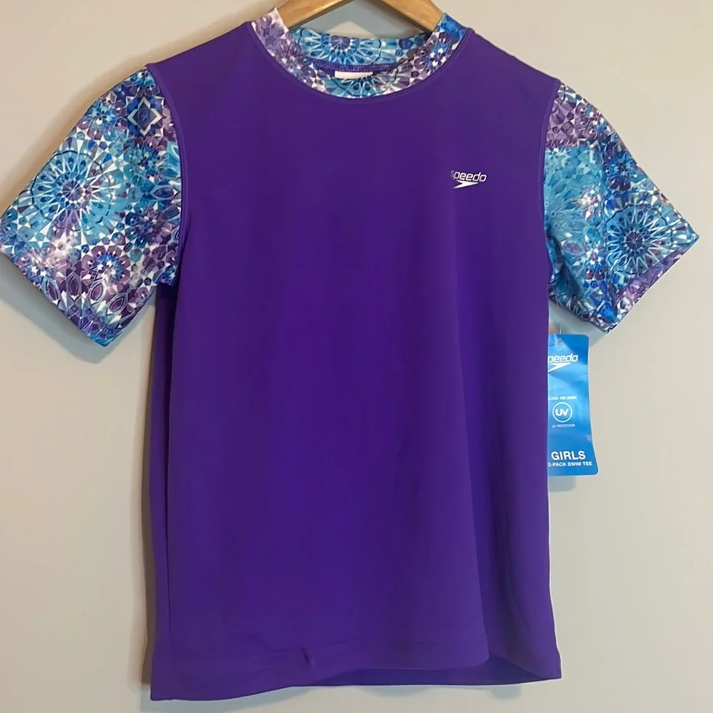 Speedo Purple swim tee Sz XL (16) NWT